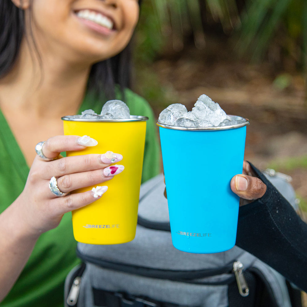 Stainless Steel Pint Cups (4 Pack) + carry bag – Breeze Life