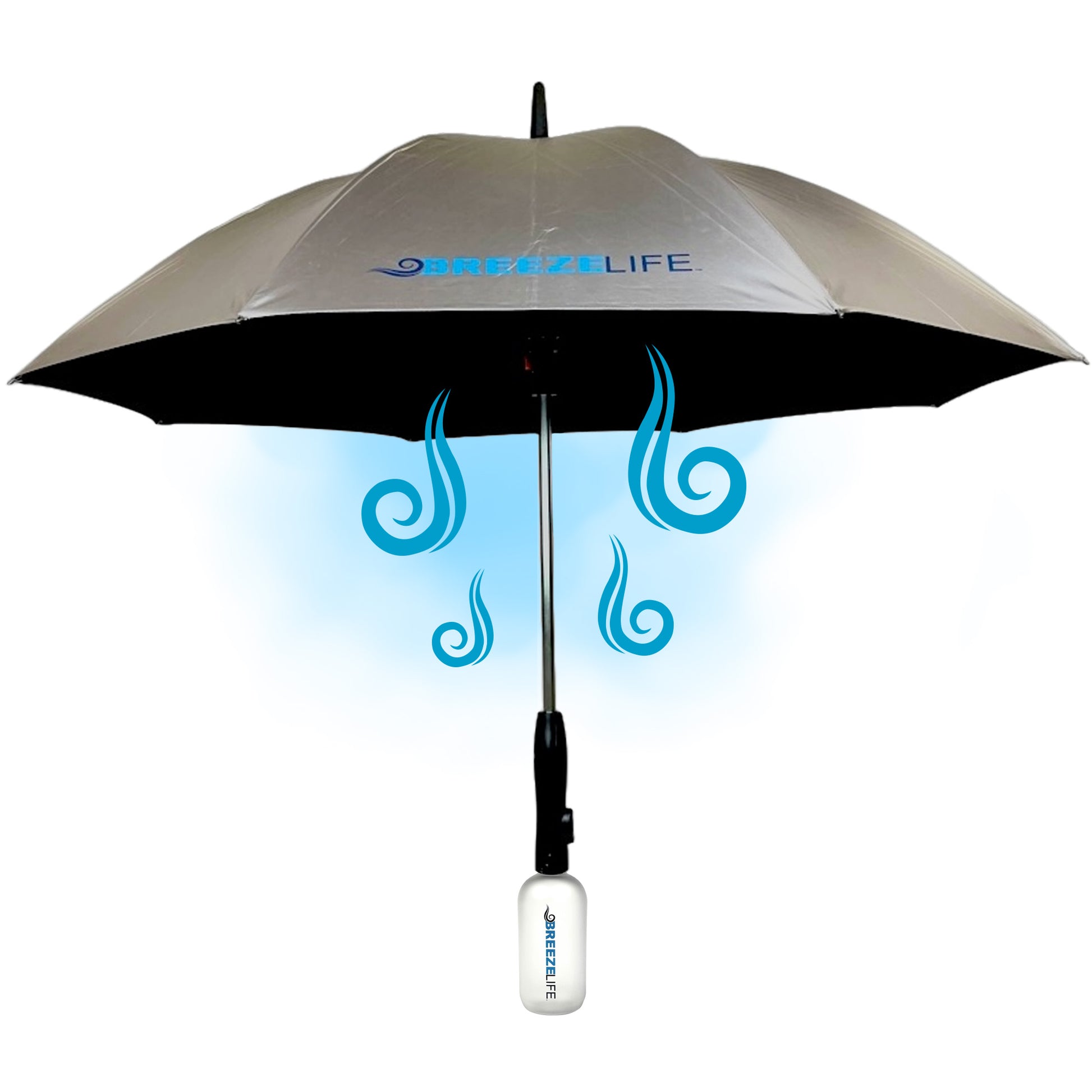 battery operated patio umbrella fan Original Misting Sun Umbrella with Fan – Breeze Life
